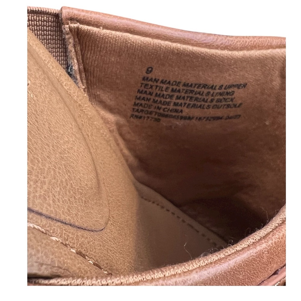 Universal Thread‎ Tan Brown Leather Clogs Women's Size 9 Block Heel Buckle Mules - Picture 11 of 12